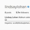 L'account Instagram della Lohan, ora vuoto