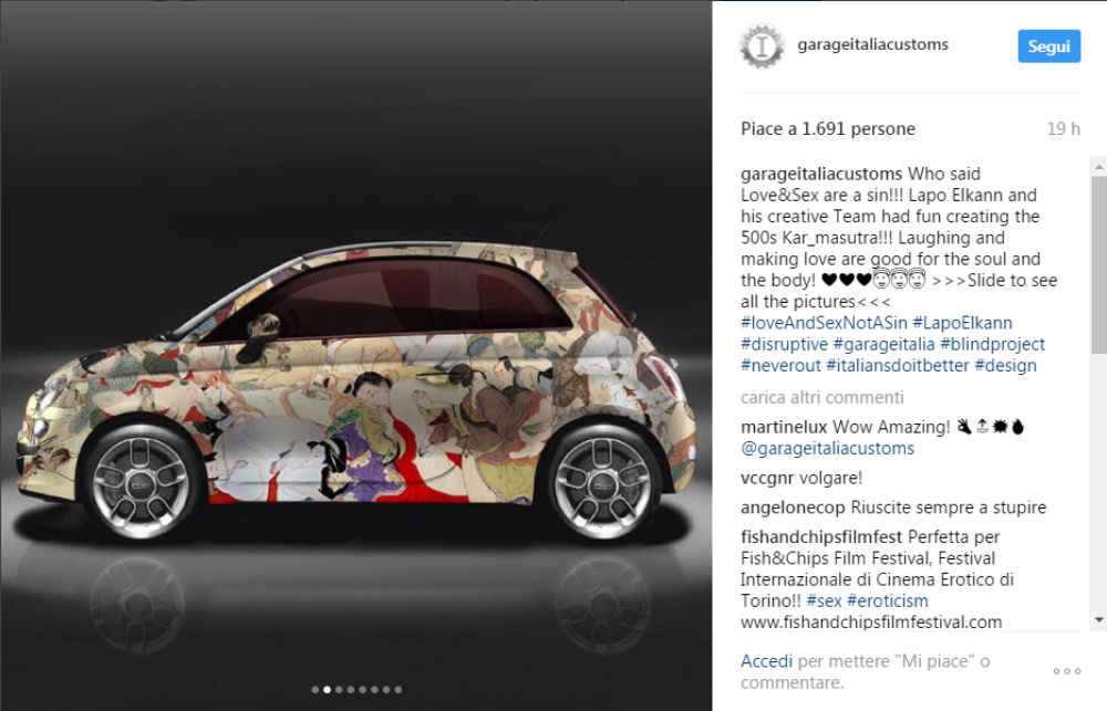 500s Karmasutra: l'auto dedicata al sesso e all'amore