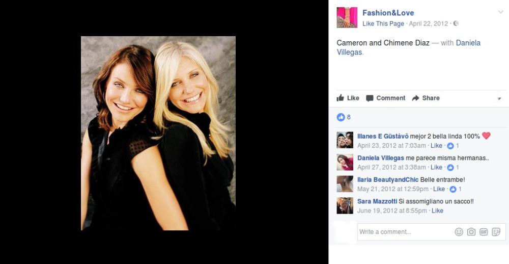 10.  Cameron Diaz e Chimene Diaz