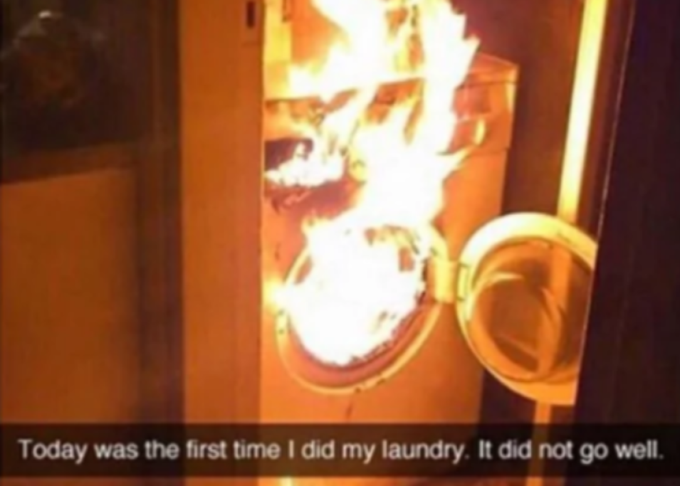 Il bucato prende fuoco! Aiuto!