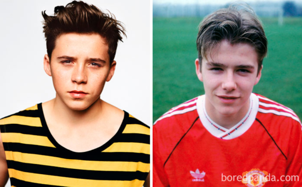 2. Brooklyn Beckham (15) e suo padre David Beckham (17)
