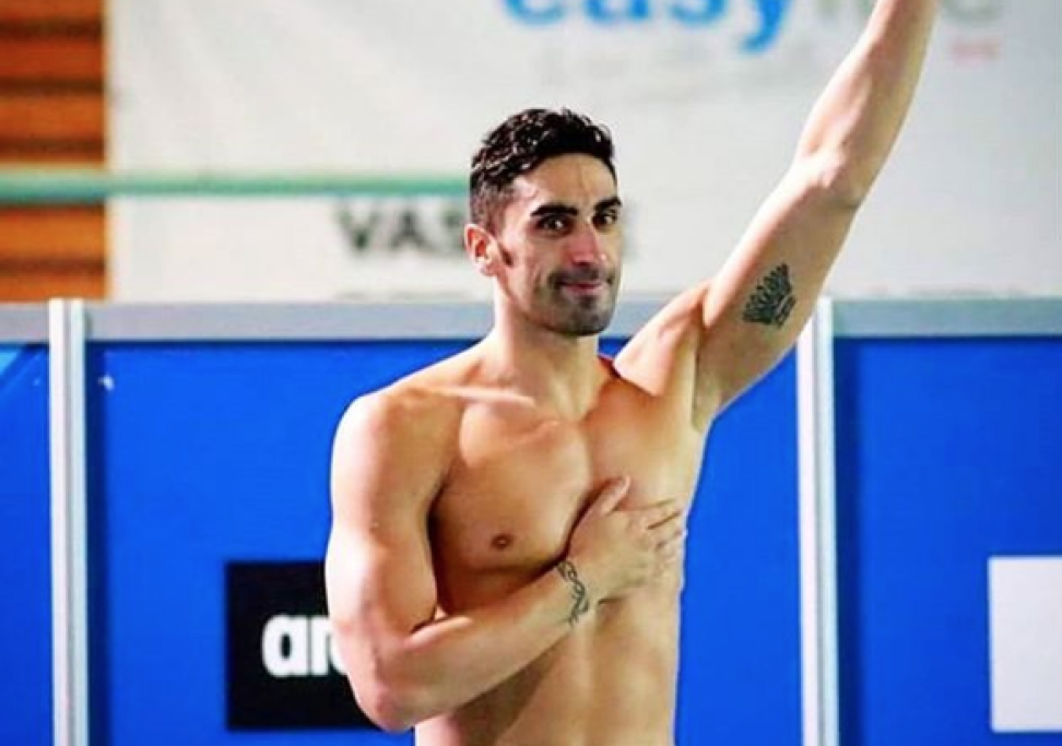 La foto dell'addio al nuoto