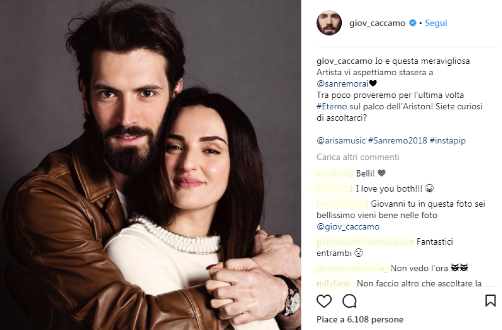 Giovanni Caccamo e Arisa