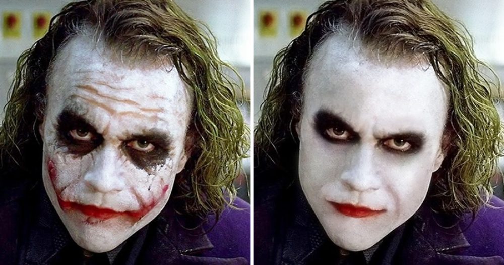 E che dire di Joker? Le sue caratteristiche? Viso bianco e trucco sbavato intorno a occhi e bocca.