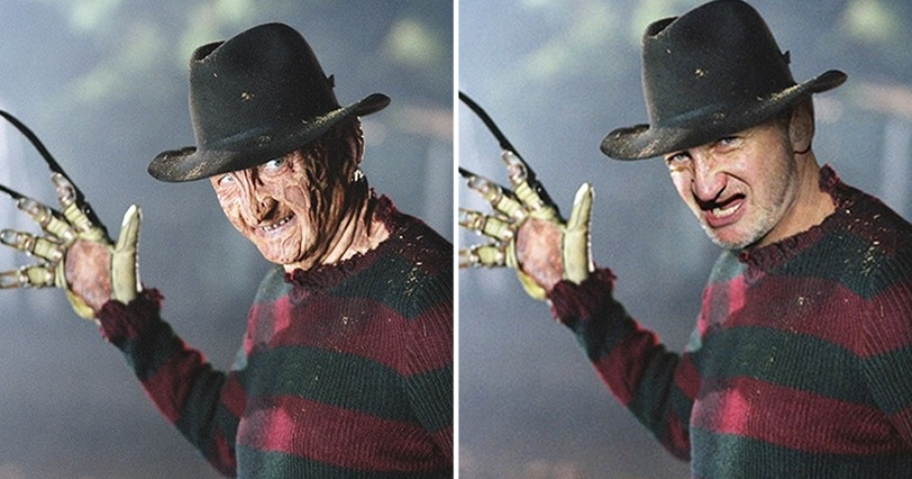 Freddy Krueger. Tra il cappello, la mano e il maglioncino tutto ci fa spaventare. Ma la cosa più terribile è la pelle devastata