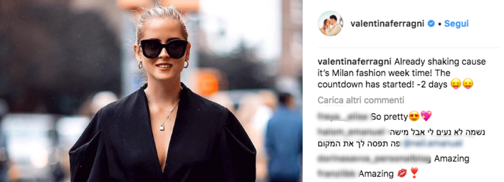 Valentina al suo debutto nella settimana della moda milanese