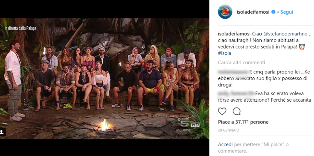 Se vi siete persi l’ultima puntata de L’Isola dei Famosi non temete