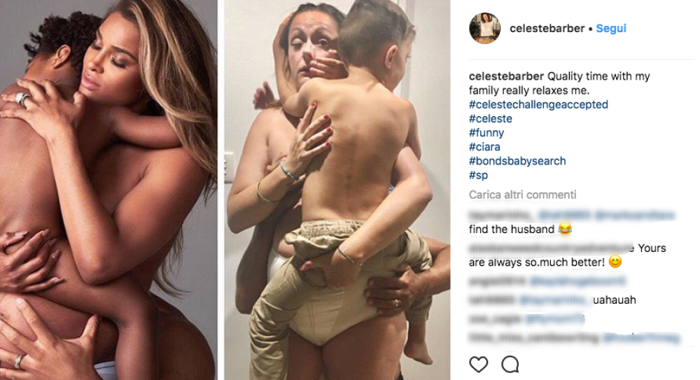 Stringere in braccio il proprio pupo per le celebrity può diventare spunto per una foto dolce e anche sexy