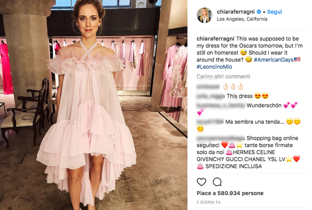 Di solito la Ferragni non si perde nessun evento mondano