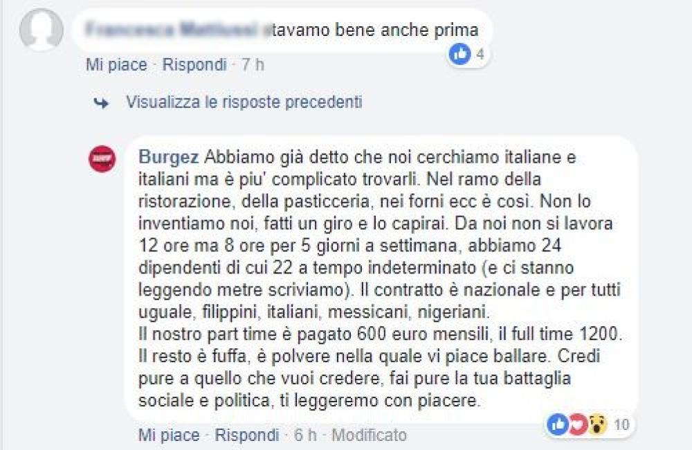 L'azienda risponde ai commenti degli utenti