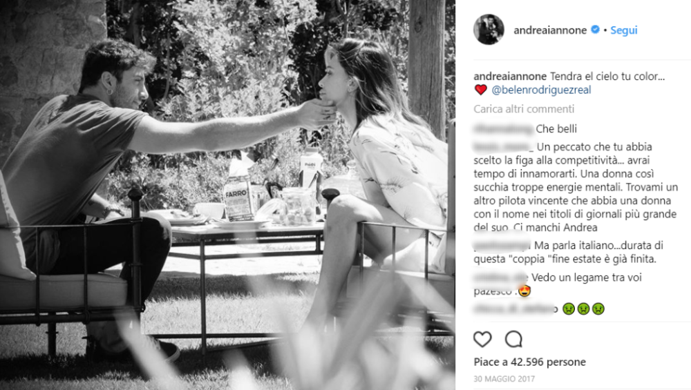 Insieme al pilota Belen è finalmente serena