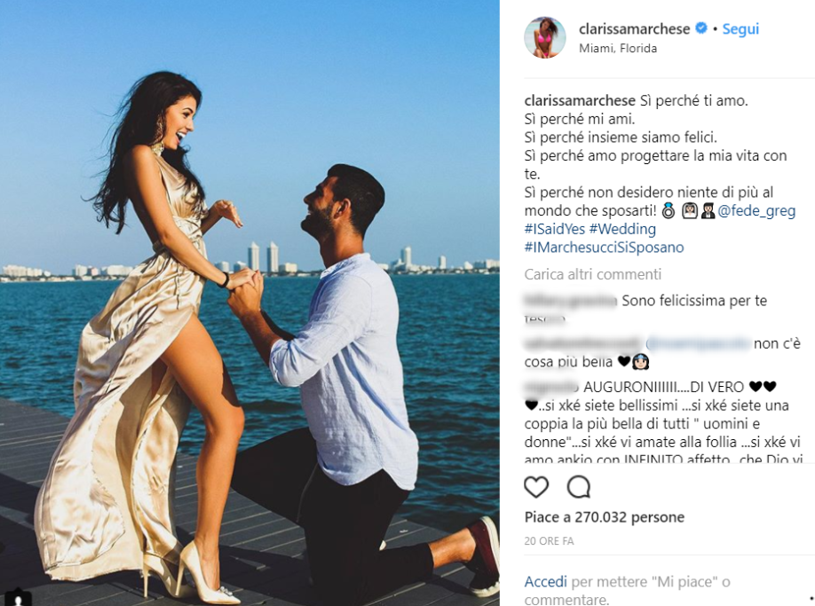 Clarissa Marchese e Federico Gregucci si sono cosciuti a “Uomini e Donne”