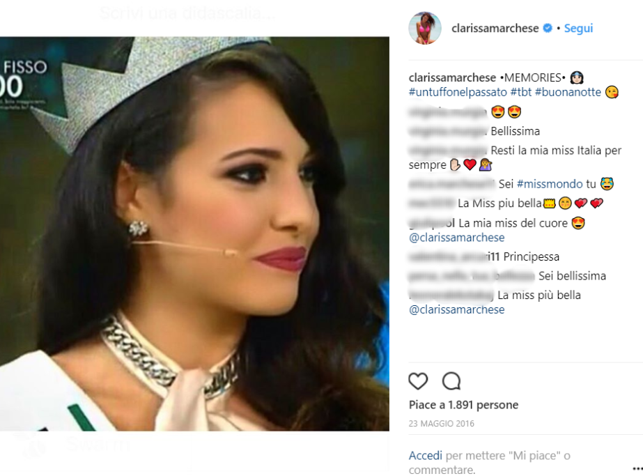 Clarissa è stata Miss Italia 2014