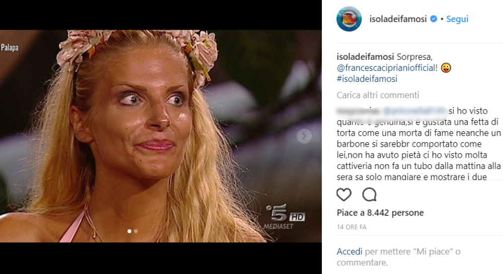 Non tutti i naufraghi però erano felici del suo arrivo