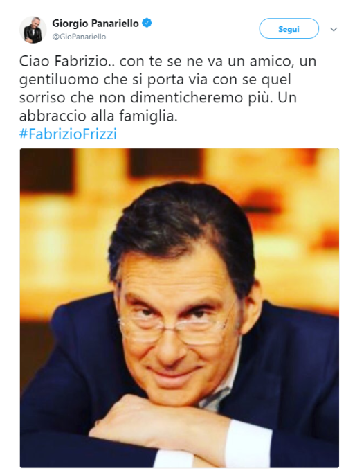 Giorgio Panariello ha parole gentili per Frizzi