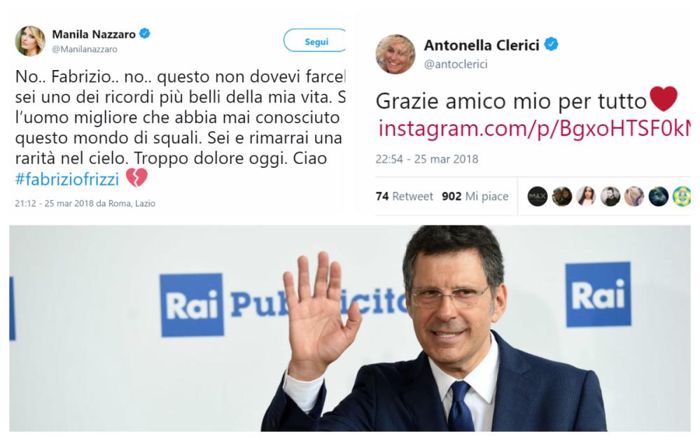 Sui social sono molti gli amici che hanno voluto salutare Fabrizio Frizzi