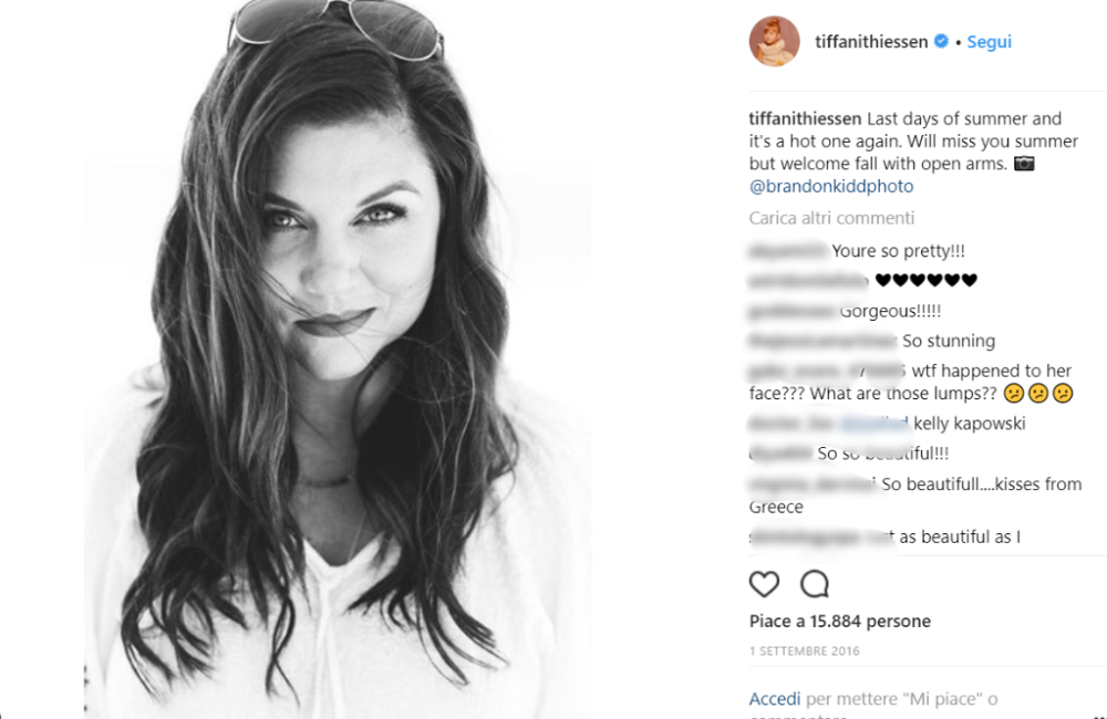 Tiffani Amber Thiessen raggiunse il successo con la serie anni ‘90
