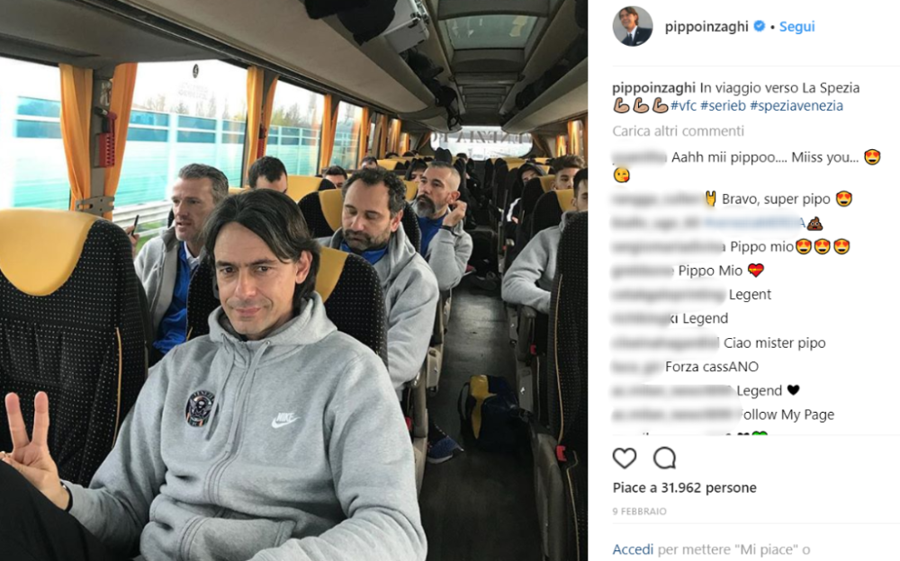 Pippo Inzaghi è un ex calciatore del Milan e ora è il tecnico del Venezia