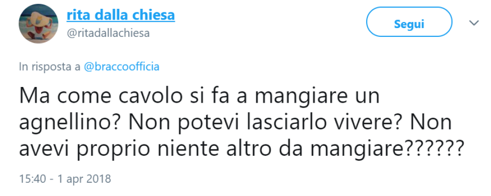 Rita Dalla Chiesa ha ribattuto piccata