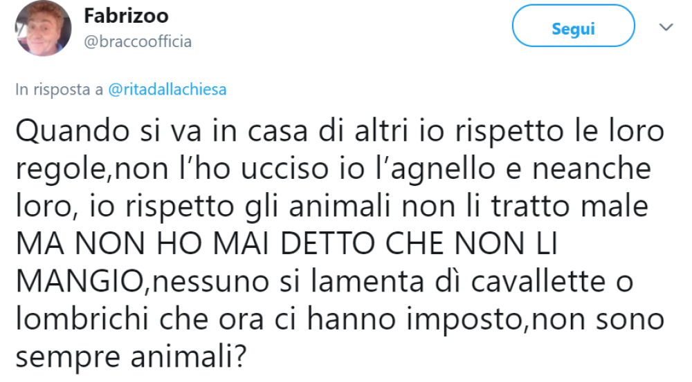 Quindi è stato Fabrizio a ribattere