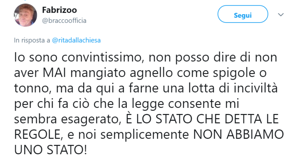 Fabrizio tira quindi in ballo lo Stato