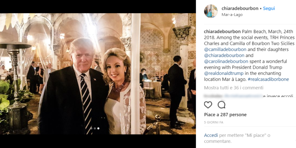Ospiti del Presidente erano Carlo e Camilla di Borbone e le figlie Chiara e Carolina