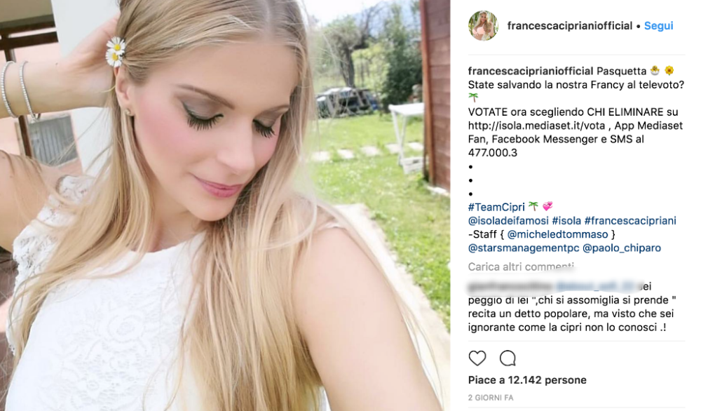 Le rivelazioni di Francesca