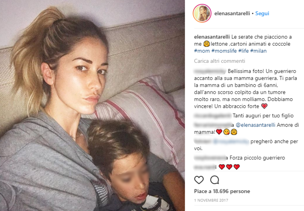 Elena Santerelli ha voluto scrivere un commento sotto il post di Nadia in sua difesa