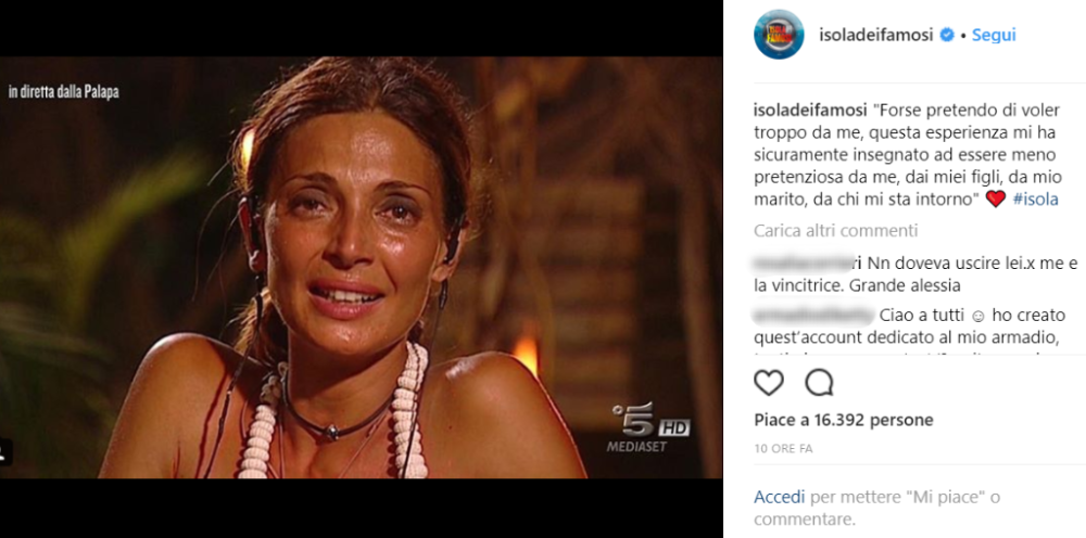 A sorpresa il 56% del pubblico ha deciso di eliminare Alessia Mancini