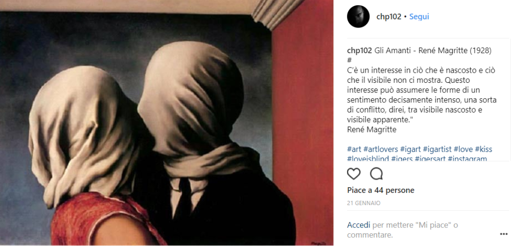 René Magritte, “Gli amanti”, 1928