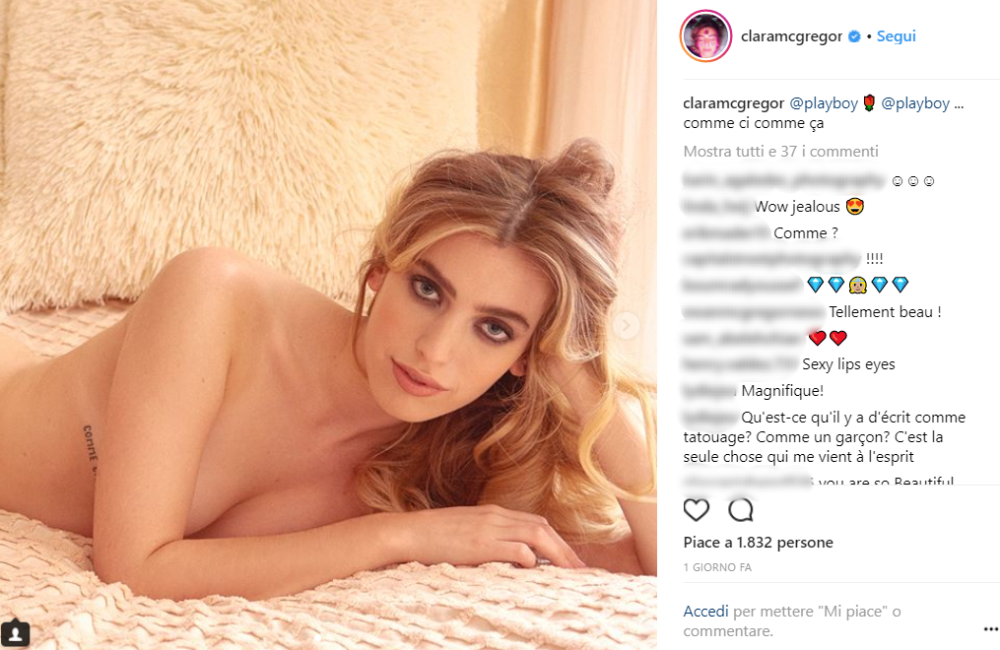 La ragazza sembra a suo agio sotto l’obiettivo del fotografo