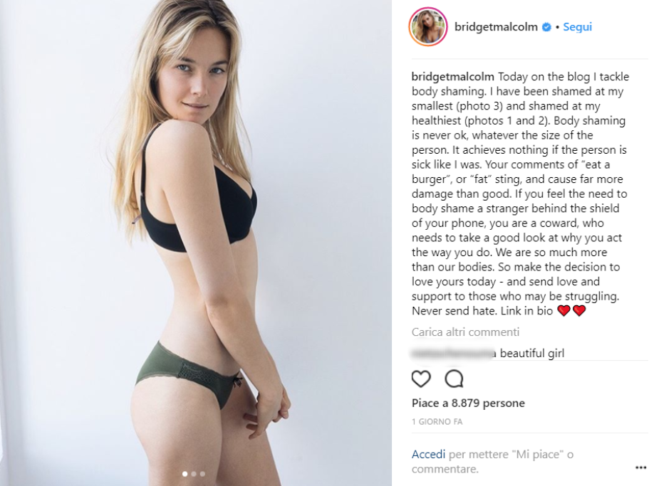 Circondata da un ambiente che la spronava di continuo a perdere peso, Bridget ha saputo dire basta