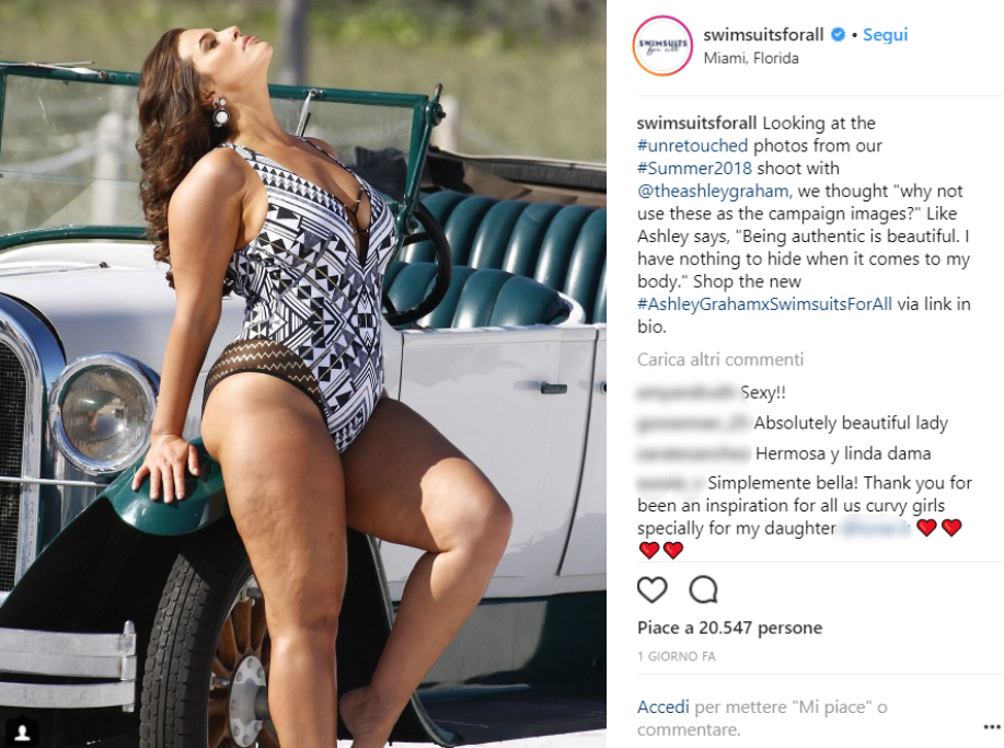 Di recente la modella ha lanciato una nuova linea di costumi da bagno sul sito "Swimsuits for all"