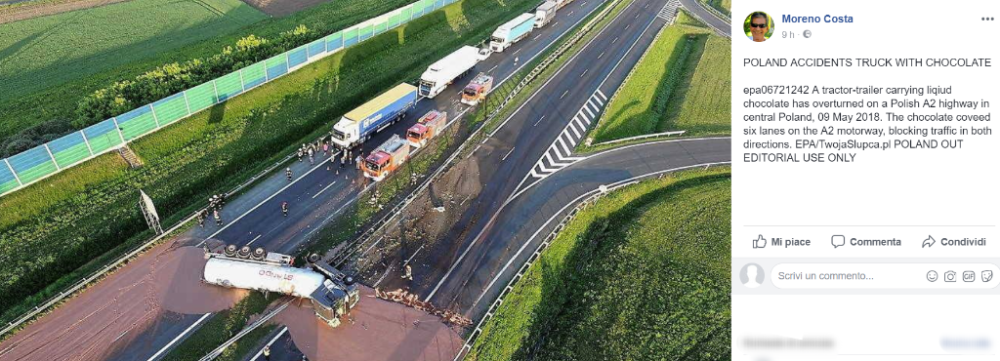 Un Tir che trasportava cioccolata si è ribaltato