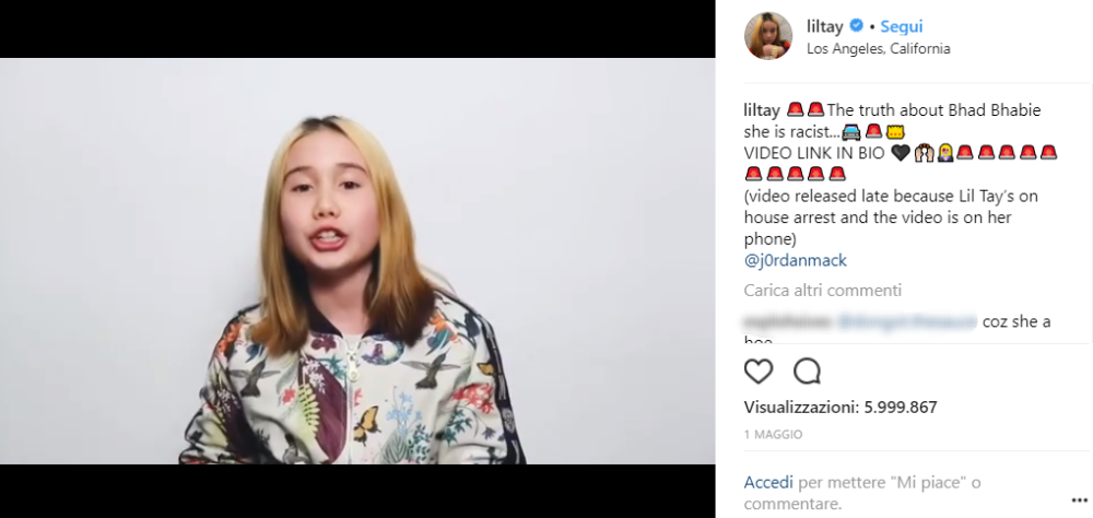 Lil Tay dice di avere 9 anni e nei suoi video non fa altro che scimmiottare i rapper