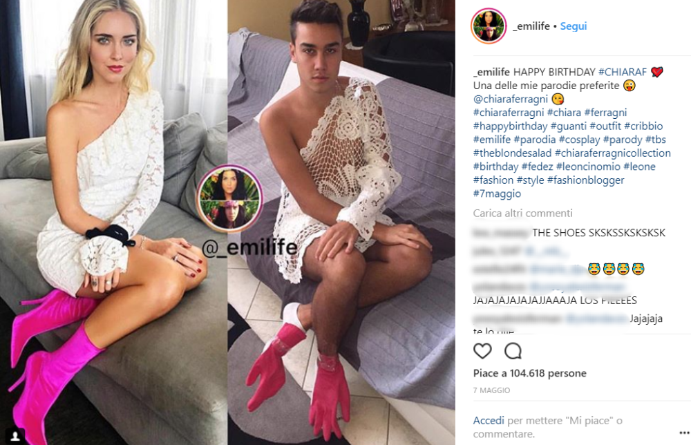 Con ironia e sarcasmo, Emilife riesce a imitare tutte le star creando degli scatti super divertenti
