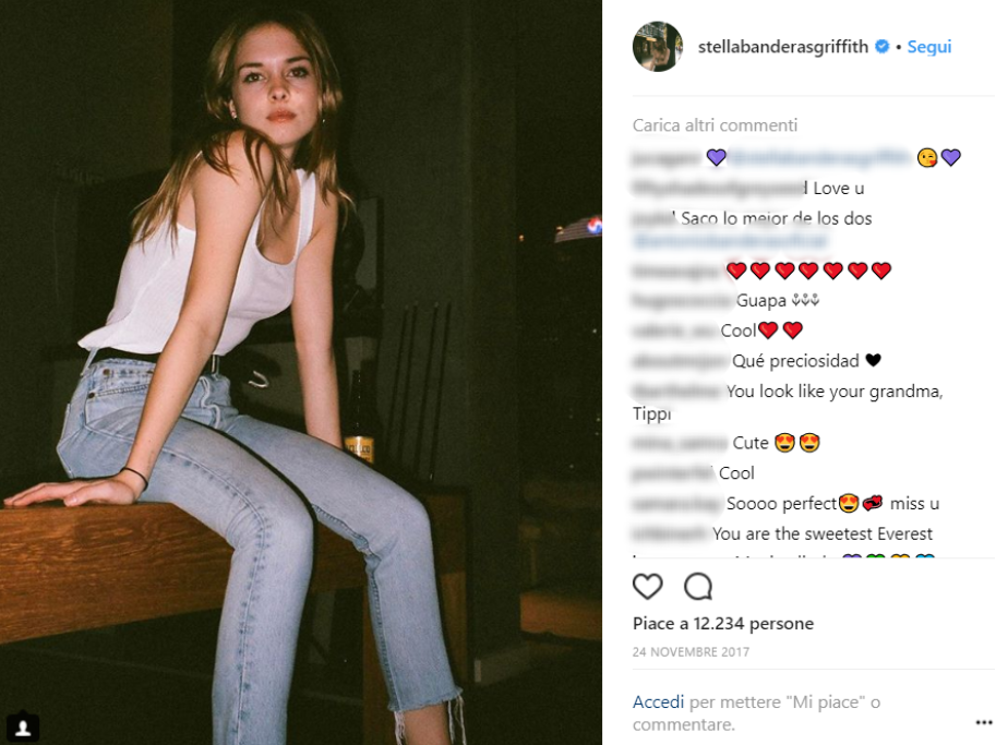 Sembra proprio che figlia di Antonio e Melanie (figlia di Tippi) abbia preso tutta dalla nonna