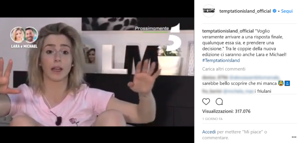Altra coppia è quella formata da Lara e Michael