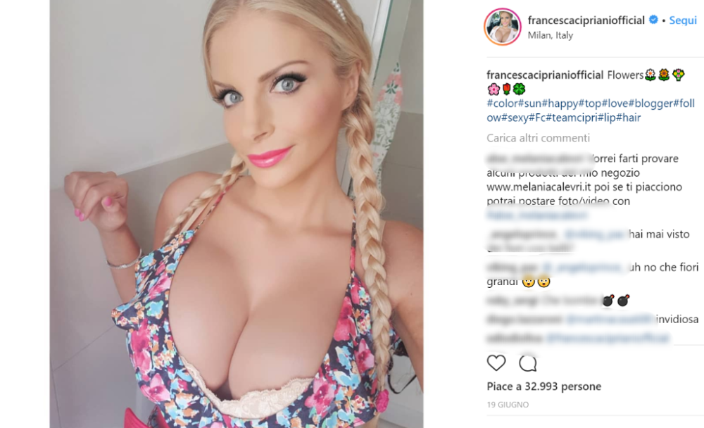 Francesca Cipriani ha deciso di stupire i suoi fan