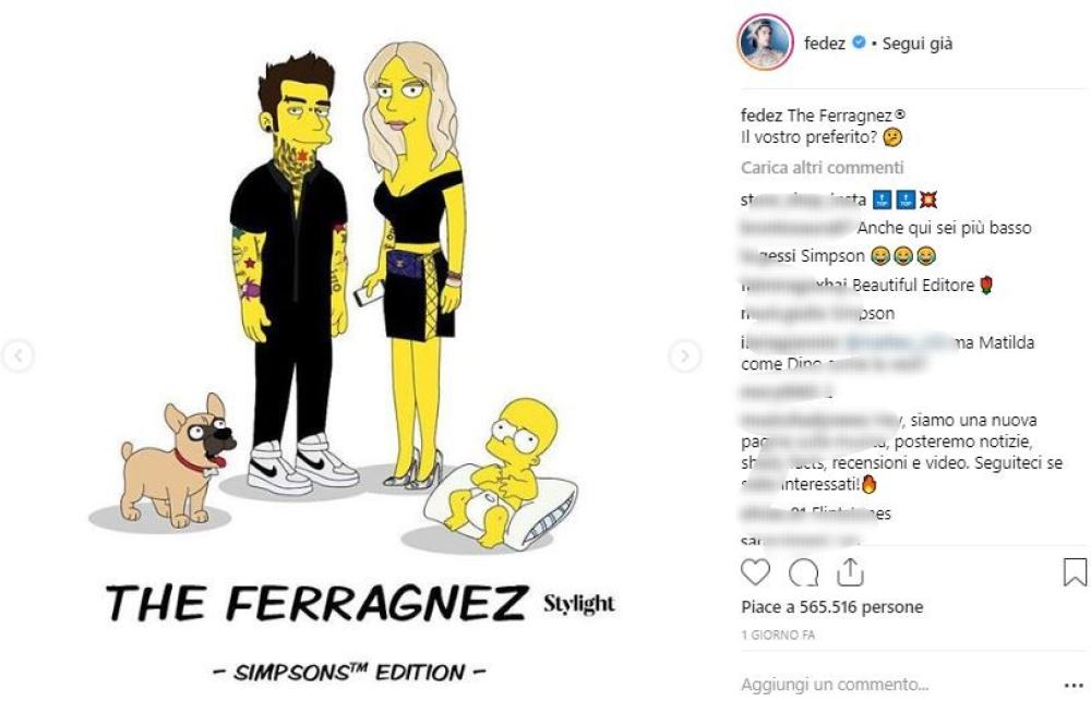 Il rapper ha condiviso sui social 3 versioni cartoon della famiglia 