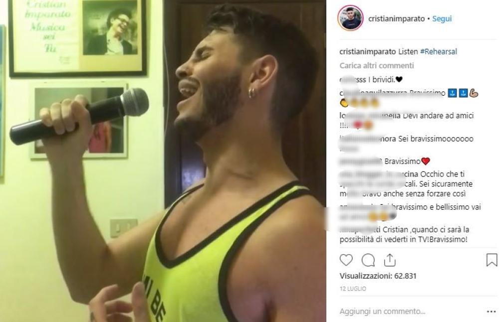 Cristian non smette di coltivare il suo talento e assecondare la sua passione: il canto