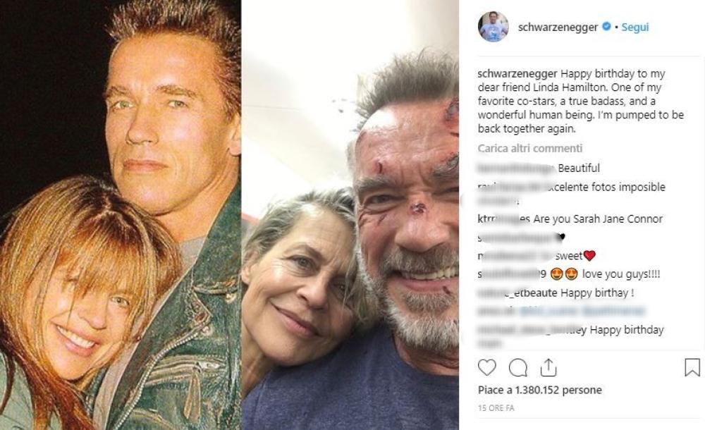 Ecco il post condiviso pochi giorni fa da Schwarzy