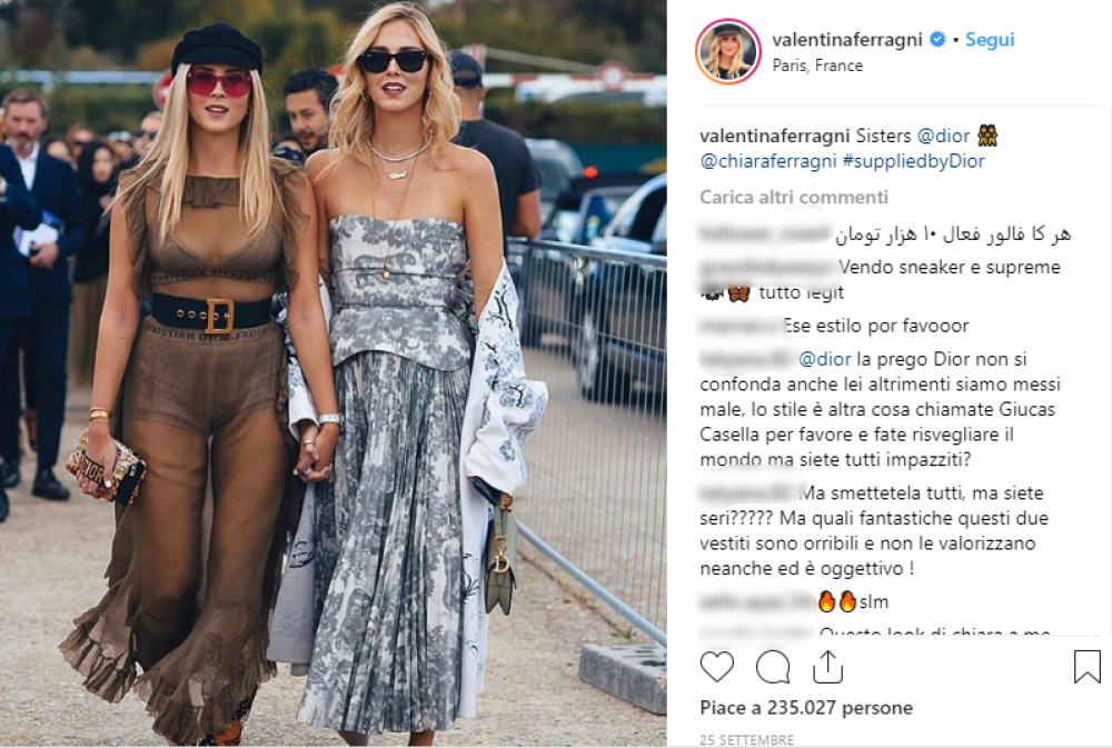 Chiara e Valentina insieme a Parigi come testimonials di Dior