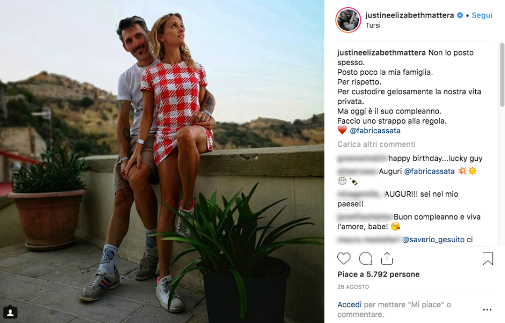 Justine e Fabrizio sembrano dunque aver superato il problema.
