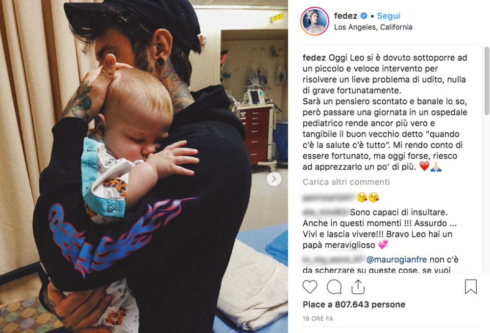 Anche Fedez ha postato una foto con il piccolo Leone