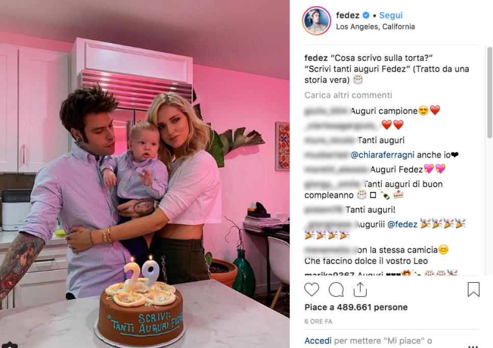 Fedez ha poi postato alcune foto