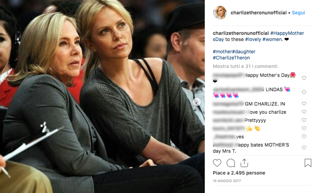 Nella vita di Charlize Theron la madre ha avuto un'importanza fondamentale