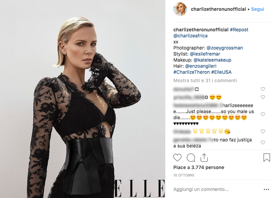 Charlize ha interpretato al cinema molti ruoli di donne coraggiose