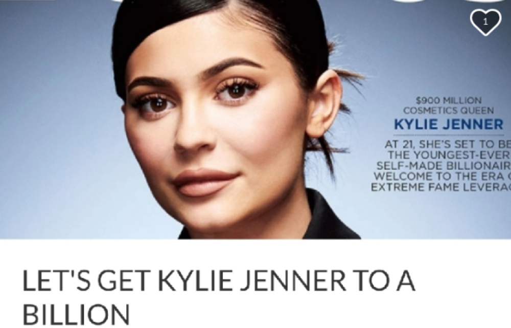 Kylie Jenner ha un patrimonio di 900 milioni di dollari