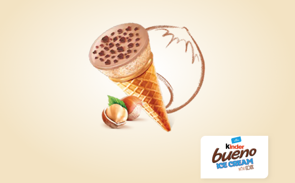 Il terzo gelato è il Kinder Bueno Ice Cream, un cornetto al gusto della tipica crema